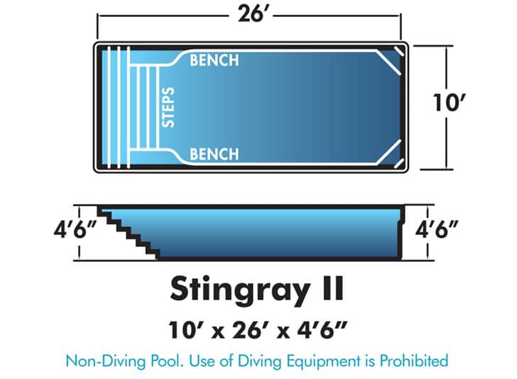 Dolphin Fiberglass Stingray II Pool